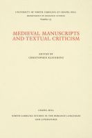 bokomslag Medieval Manuscripts and Textual Criticism