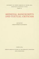 bokomslag Medieval Manuscripts and Textual Criticism