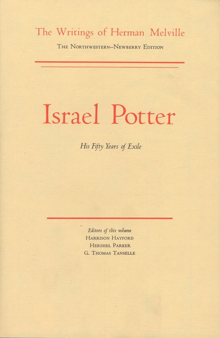 Melville, Herman Melville, Harrison Hayford - Israel Potter, Inbunden