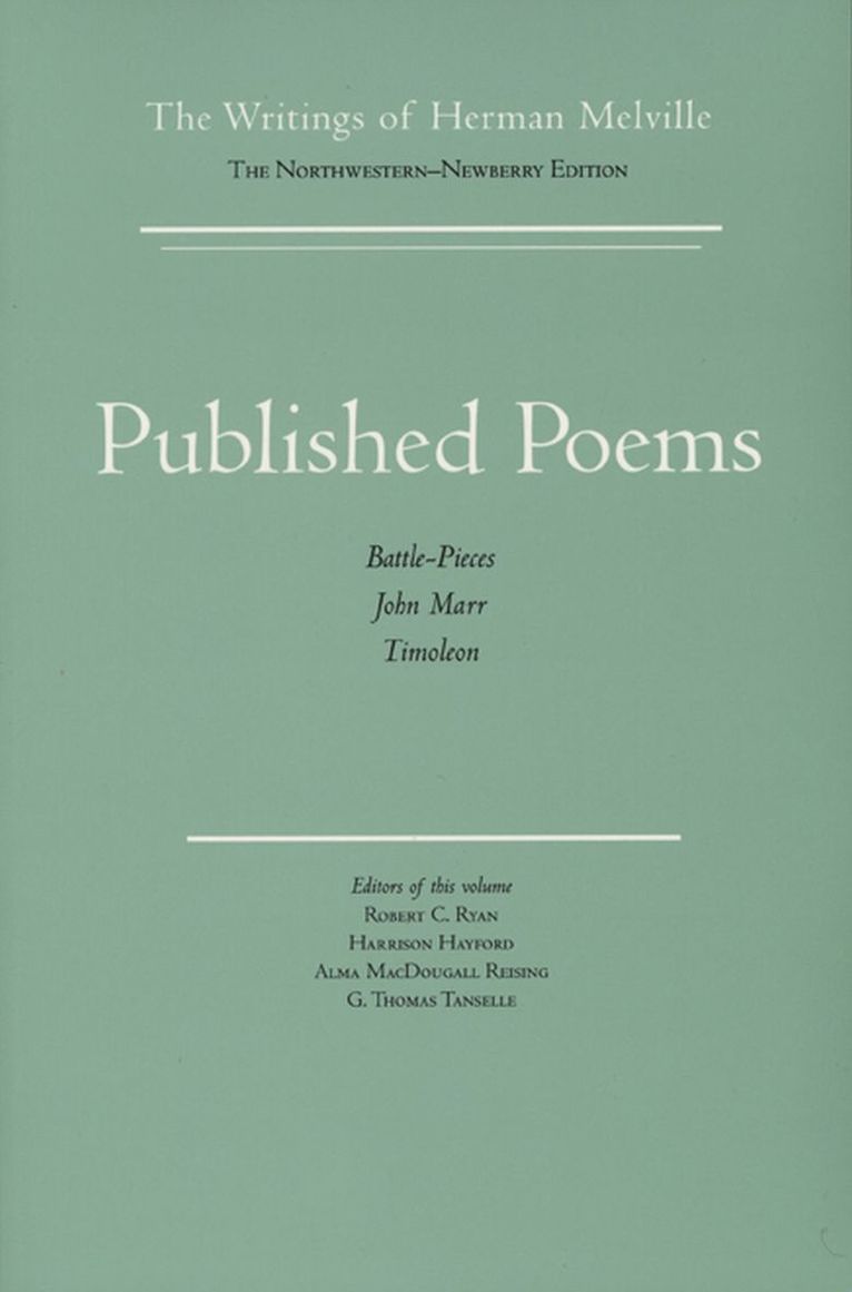 Herman Melville, Robert C. Ryan, Harrison Hayford, G.Thomas Tanselle, Alma MacDougall Reising, Robert C Ryan, Alma Macdougall Reising, G Thomas Tanselle - Published Poems, Häftad