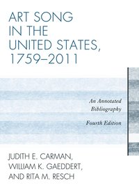 bokomslag Art Song in the United States, 1759-2011