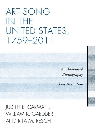 bokomslag Art Song in the United States, 1759-2011