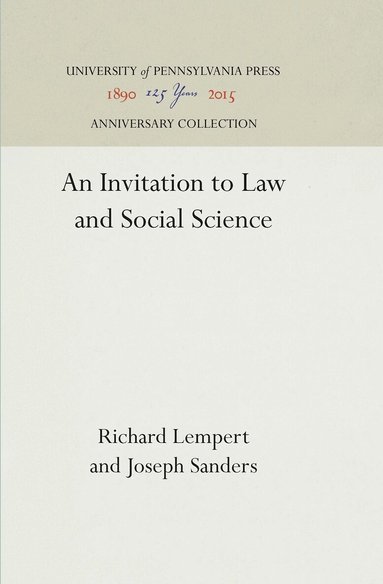 Richard Lempert, Joseph Sanders - Invitation to Law and Social Science, Inbunden