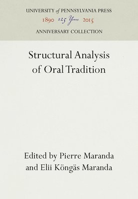 bokomslag Structural Analysis of Oral Tradition