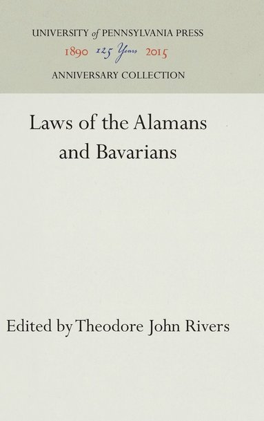 bokomslag Laws of the Alamans and Bavarians