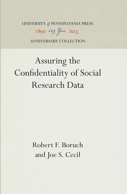 bokomslag Methods for Assuring the Confidentiality of Social Research Data