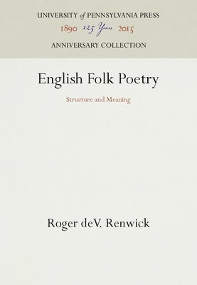 bokomslag English Folk Poetry