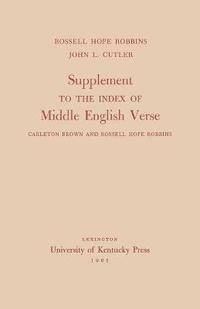 bokomslag Supplement to the Index of Middle English Verse
