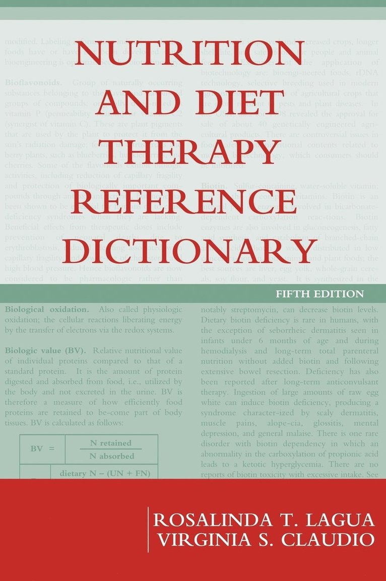 Rosalinda T. Lagua, Virginia S. Claudio, Lagua, V Claudio, Rosalinda T Lagua, Virginia S Claudio - Nutrition and Diet Therapy Reference Dictionary, Inbunden