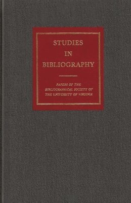 bokomslag Studies in Bibliography v. 56