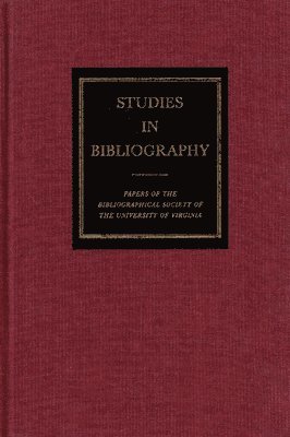 David L.Vander Meulen, David L. Vander Meulen - Studies in Bibliography v. 57, Inbunden