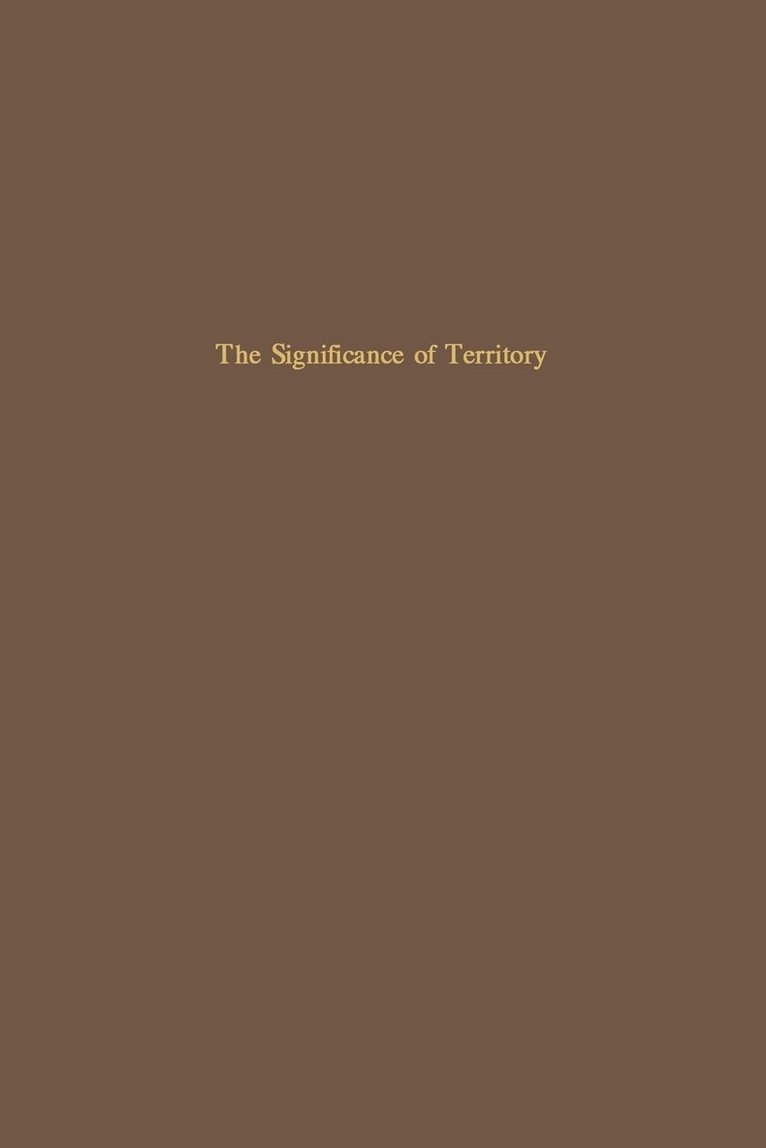 Jean Gottman - Significance of Territory, Häftad