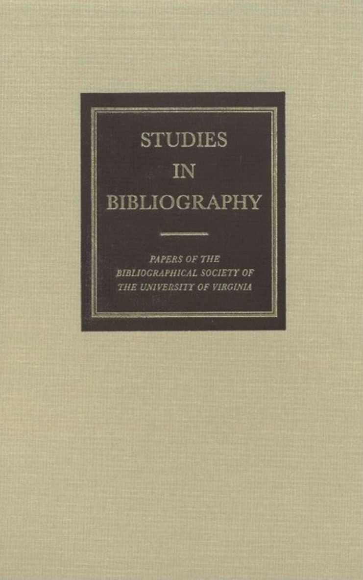 Studies in Bibliography Volume 61 1