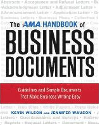 bokomslag AMA Handbook of Business Documents: Guidelines and Sample Documents That Make Business Writing Easy