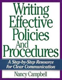 bokomslag Writing Effective Policies and Procedures