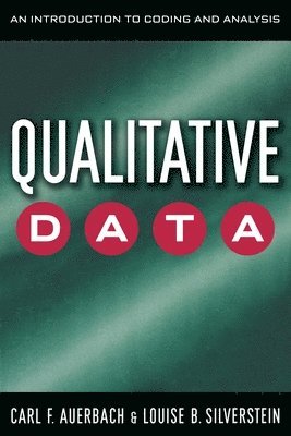 Carl Auerbach, Louise B. Silverstein, Carl F. Auerbach, Louise B Silverstein - Qualitative Data, Häftad