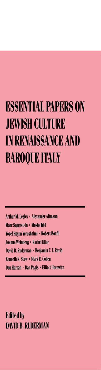Kaja Silverman, Harun Farocki, David Ruderman - Essential Papers on Jewish Culture in Renaissance and Baroque Italy, Inbunden