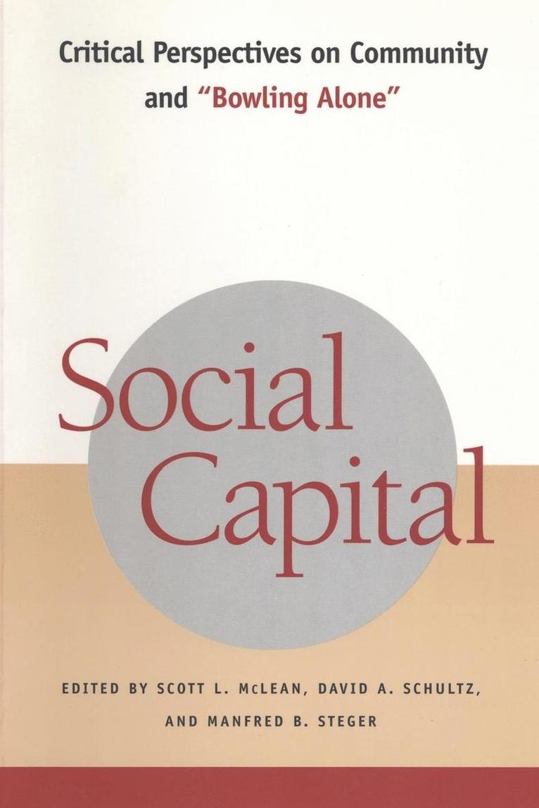 Michael Brown, Scott L. McLean, David A. Schultz, Manfred B. Steger, Scott McLean, Scott L McLean, David A Schultz, Manfred B Steger - Social Capital, Häftad