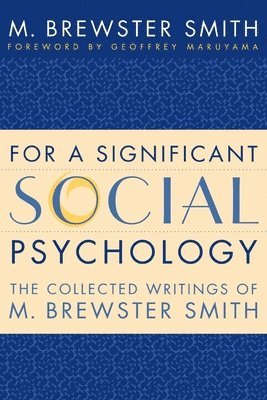 bokomslag For a Significant Social Psychology