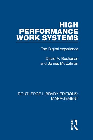 bokomslag High Performance Work Systems