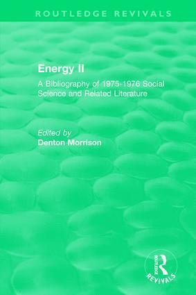 bokomslag Routledge Revivals: Energy II (1977)