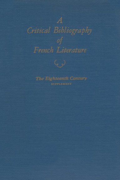 bokomslag Critical Bibliography of French Literature