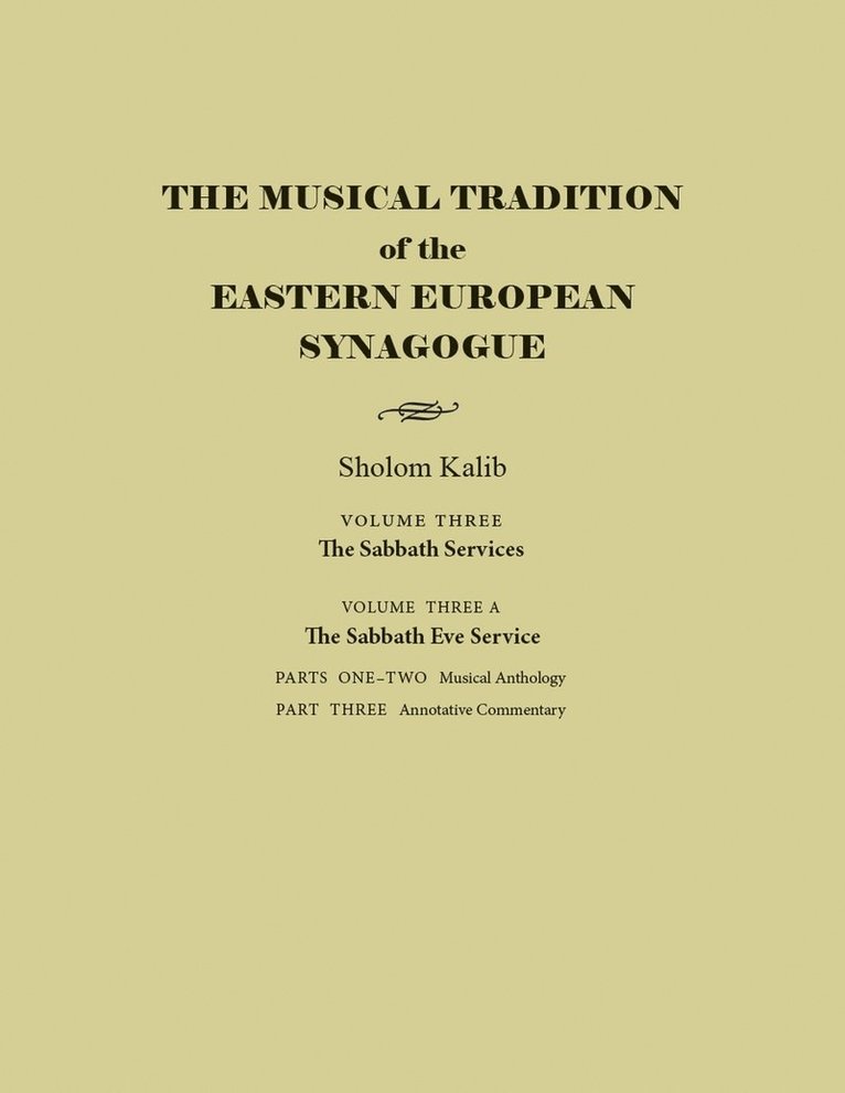 Musical Tradition of the Eastern European Synagogue