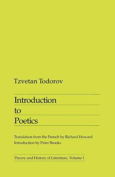 Tzvetan Todorov - Introduction to Poetics, Häftad