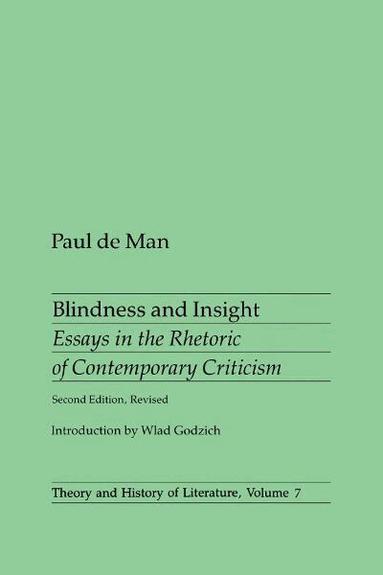 Paul De Man - Blindness and Insight, Häftad