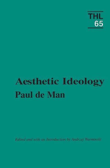 Paul De Man - Aesthetic Ideology, Häftad