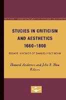 bokomslag Studies in Criticism and Aesthetics, 1660-1800