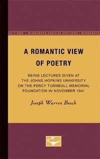bokomslag A Romantic View of Poetry