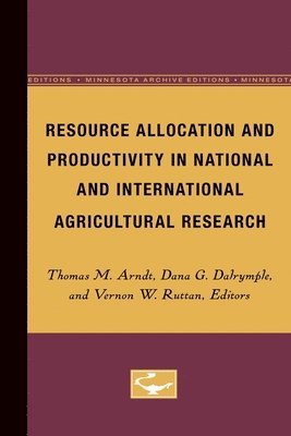 bokomslag Resource Allocation and Productivity in National and International Agricultural Research