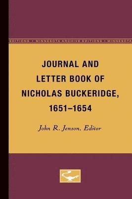 bokomslag Journal and Letter Book of Nicholas Buckeridge, 1651-1654