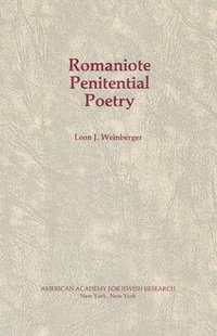 bokomslag Romaniote Penitential Poetry