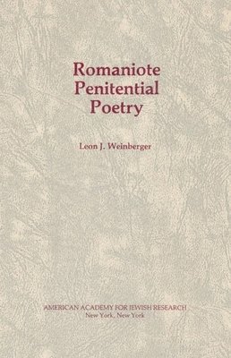 Romaniote Penitential Poetry 1