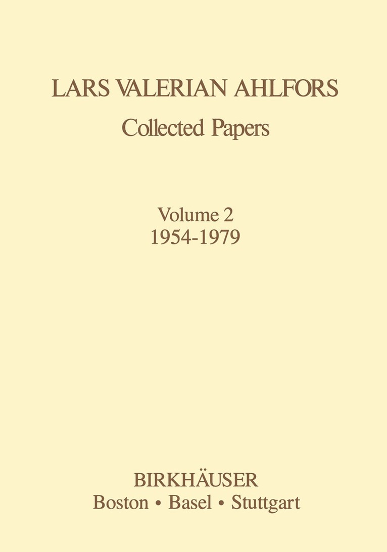 Collected Papers Vol 2: 1954-1979