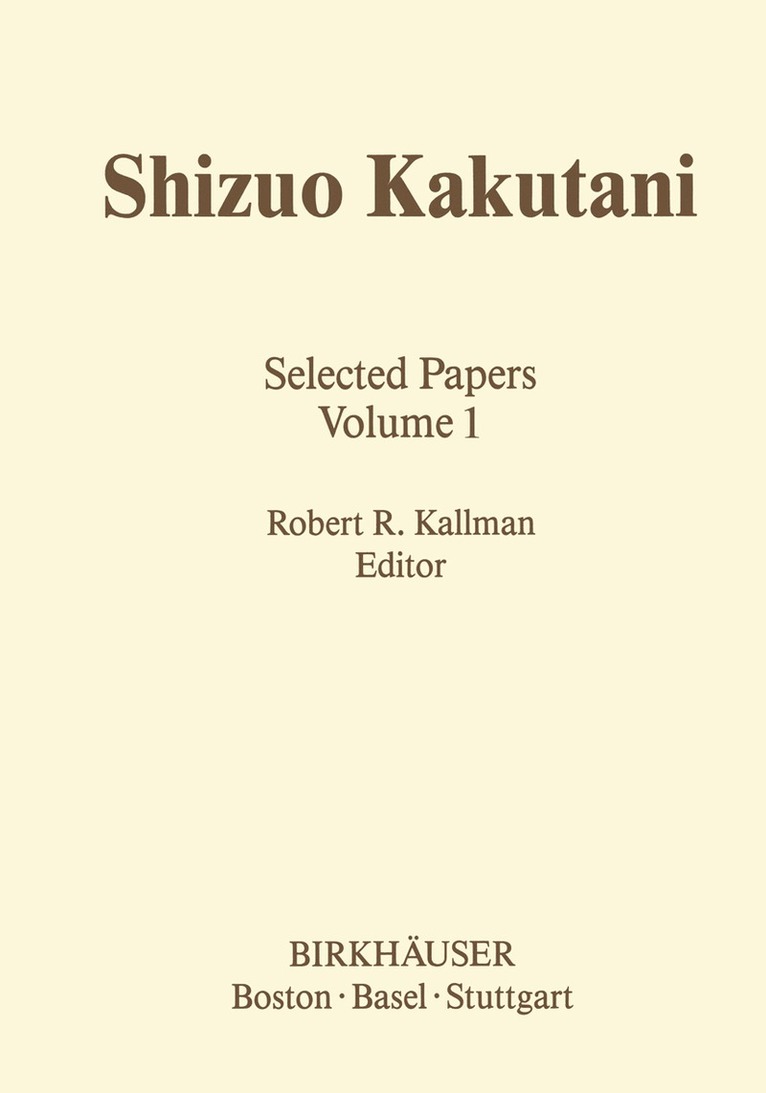 S. Kakutani - Shizuo Kakutani, Inbunden