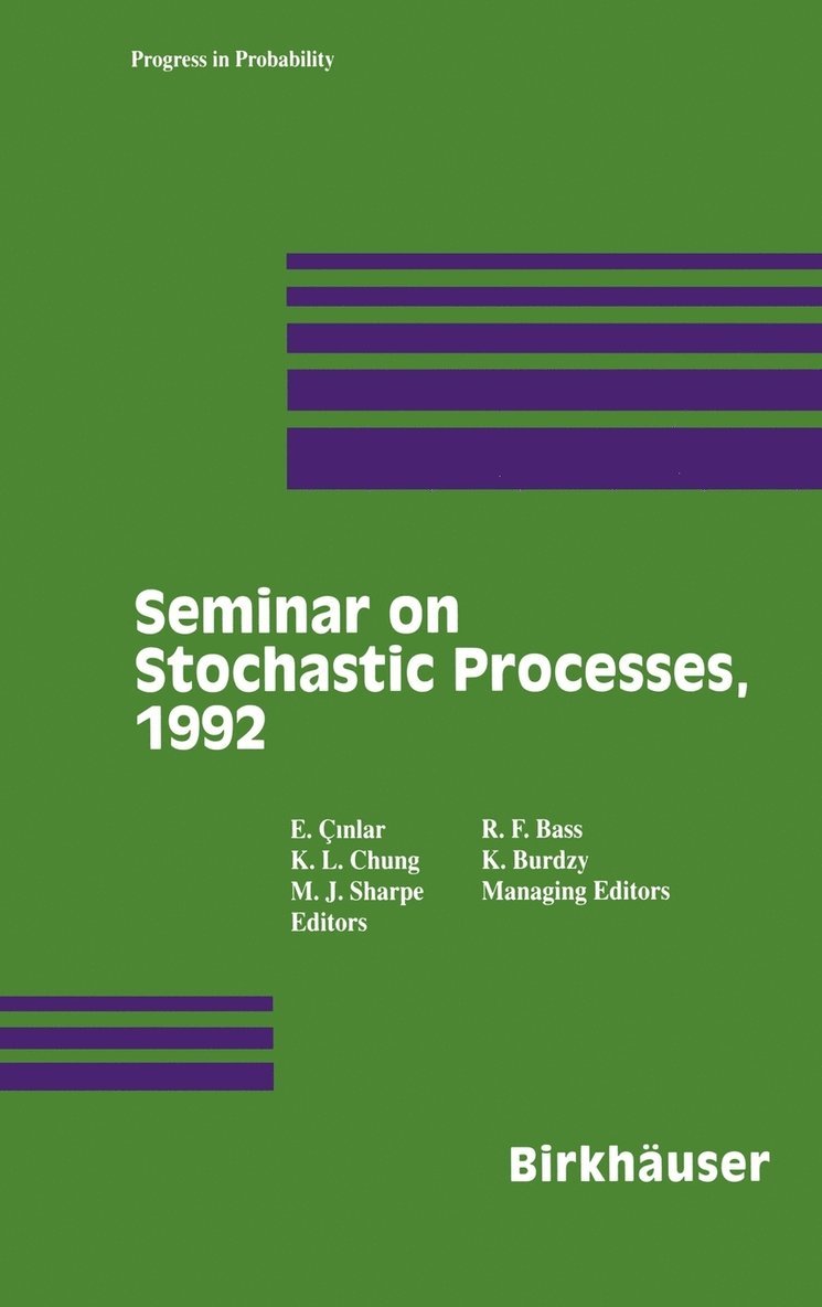 Cinlar, Chung, Sharpe - Seminar on Stochastic Processes, 1992, Inbunden