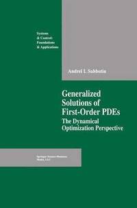 bokomslag Generalized Solutions of First Order PDEs