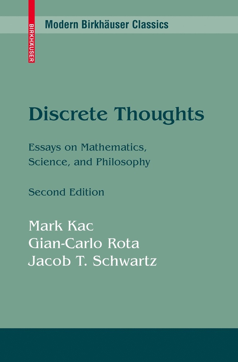 Mark Kac, Gian-Carlo Rota, Jacob T. Schwartz - Discrete Thoughts, Häftad
