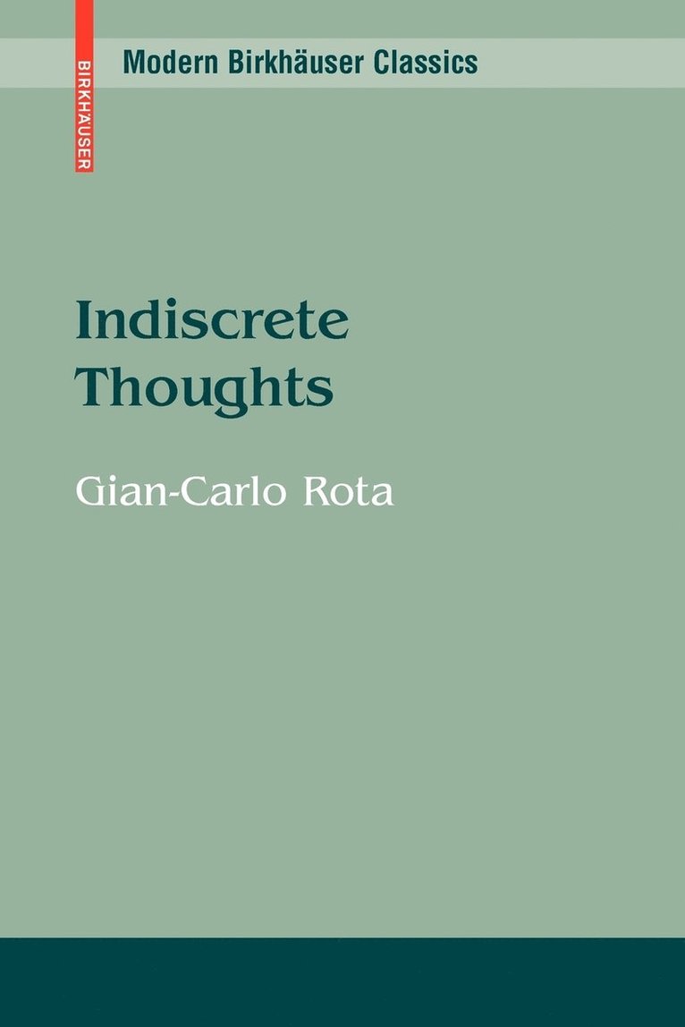 Gian-Carlo Rota, Fabrizio Palombi - Indiscrete Thoughts, Häftad