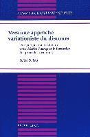 bokomslag Vers Une Approche Variationiste du Discours