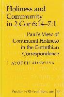 bokomslag Holiness and Community in 2 Cor 6:14-7:1