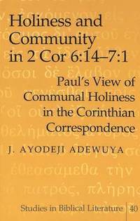 bokomslag Holiness and Community in 2 Cor 6:14-7:1