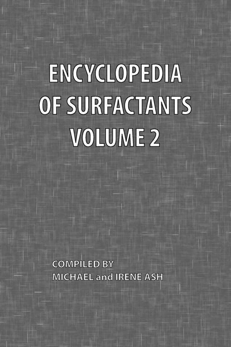 Encyclopedia of Surfactants Volume 2 1
