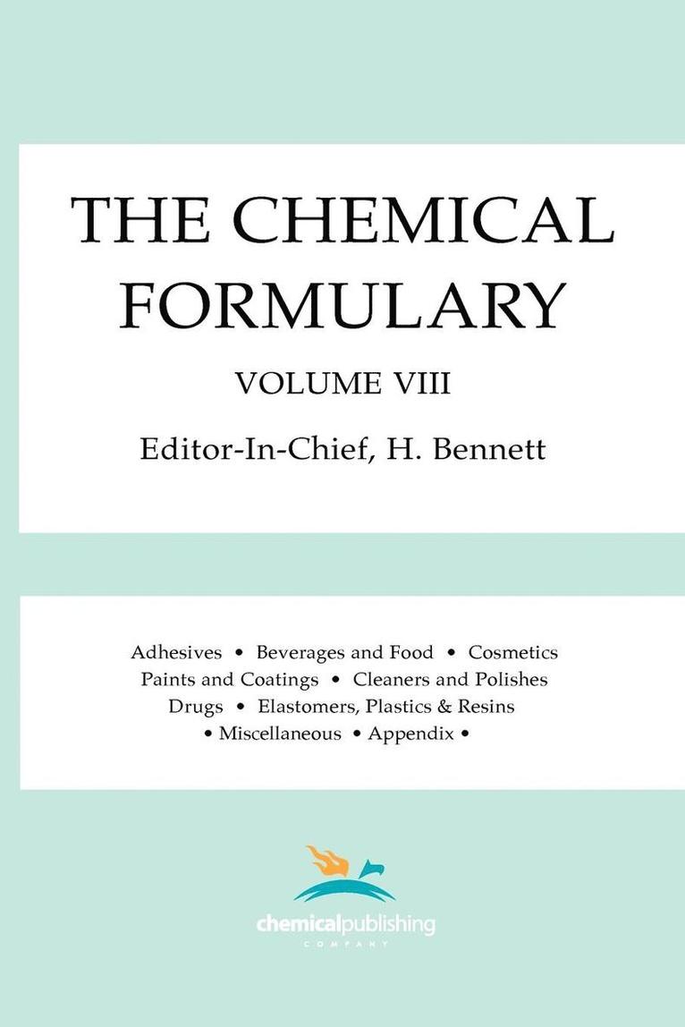 The Chemical Formulary, Volume 8 1