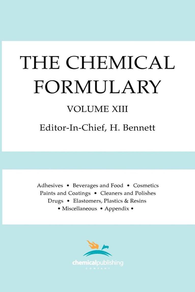 The Chemical Formulary, Volume 13 1