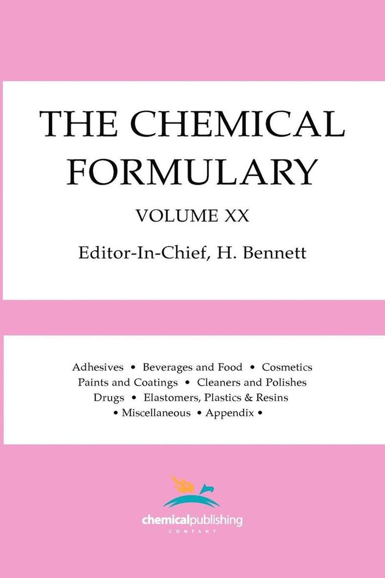 The Chemical Formulary, Volume 20 1