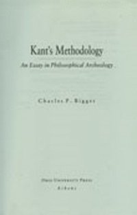 bokomslag Kants Methodology